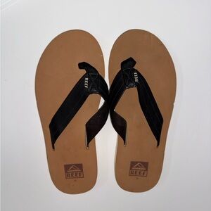 Reef Men’s Voyage Sandals in Tan Black Size 11